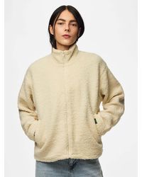 Pieces - Teddy High-Neck Jacket - Lyst