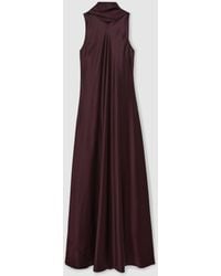 Reiss - Petite Satin Cape Maxi Dress - Lyst