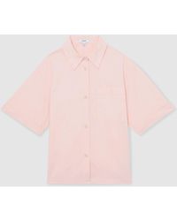 Reiss - Jordan - Coral Cotton Short-sleeve Shirt, Us 8 - Lyst
