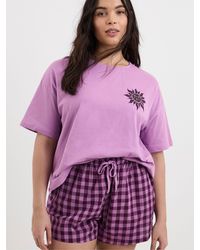 Simply Be - Gingham Shortie Pyjama Set - Lyst