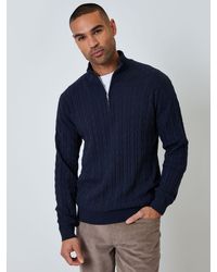 Threadbare - Cable Knit Quarter Zip Jumper - Lyst
