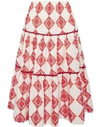 M Com - Printed Tile Maxi Skirt - Lyst