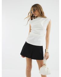 River Island - Linen Blend Structured Shorts - Lyst