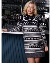 Threadbare - Matching Family Christmas Fairisle Knitted Mini Jumper Dress - Lyst