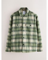 Next - Check Borg Lined Shacket - Lyst