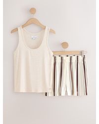 Next - Studio Rib Racer Vest And Short Pyjamas Set - Lyst