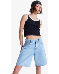 Roxy - Breakers Mid Sunbleached Denim Bermuda Jort Shorts - Lyst
