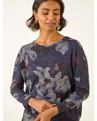 Roman - Floral Printed Bubble Hem Tunic Top - Lyst