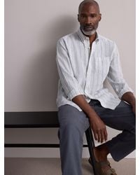 Next - Signature 100% Linen Stripe Long Sleeve Shirt - Lyst