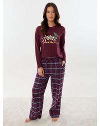 Threadbare - Petite Cotton Deck The Paws Christmas Pyjama Set - Lyst