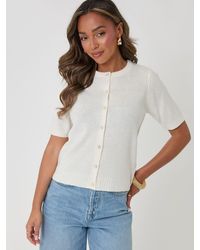 Threadbare - Crew Neck Short Sleeve Knitted Cardigan - Lyst