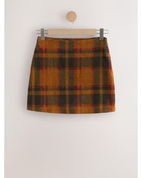 Next - Check Cord Mini Skirt - Lyst