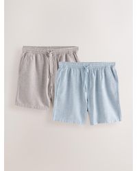 Next - Linen Blend Elasticated Waist Shorts 2 Pack - Lyst