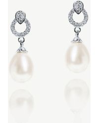 Ivory & Co. - Stockholm And Pearl Circle Drop Earrings - Lyst