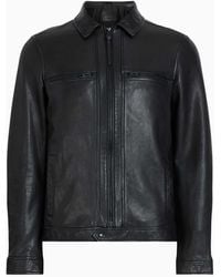 AllSaints - Allsaints Luck Collared Leather Jacket - Lyst