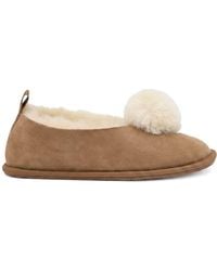 Jones Bootmaker - Chestnut Frinton Leather Pom Slippers - Lyst