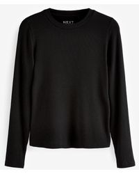 Next - Weiches Geripptes Shirt Mit Langen Ärmeln Und Tencel Lyocelleu 36 (Uk 8) - Lyst