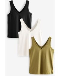 Next - Marl 3 Pack Tencel Modal Slouch V-Neck Vests - Lyst
