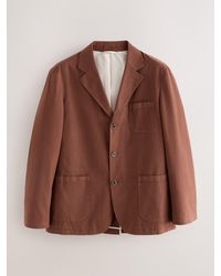 Next - Rust Relaxed Fit Cotton Blend Textured Suit Jacket - Lyst