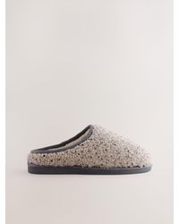 Next - Neutral Borg Mule Slippers - Lyst