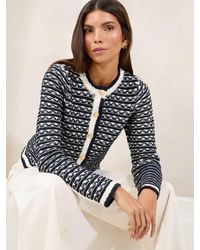 Lipsy - Buttoned Crew Neck Knit Cardigan - Lyst
