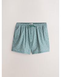 Next - Geometric Print With Linen Swim Shorts 5 Inch - Lyst