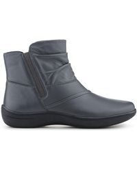 Pavers - Wide Fit Leather Ankle Boots - Lyst