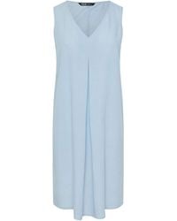 Yours Curve - Pleated Front Dress Containing Linen - Lyst