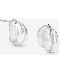 Jon Richard - Plated Mini Ribbed Stud Earrings - Lyst