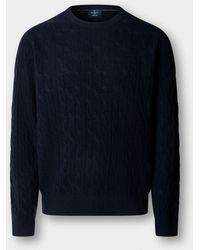 Hackett - Lambswool Cable Knit Crew Neck Jumper - Lyst