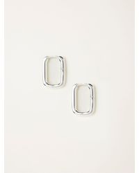FatFace - Fatface Sterling Oval Hoop Earrings - Lyst