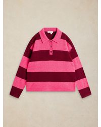 White Stuff - Stuff Camilla Stripe Collar Jumper - Lyst