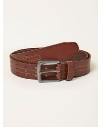 FatFace - Fatface Chestnut Leather Punch Out Belt - Lyst