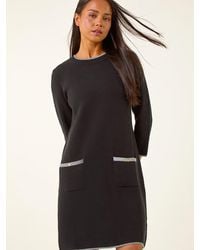 Roman - Petite Buttoned Knit A-Line Dress - Lyst