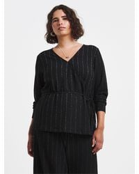 Simply Be - Metallised Fibre Stripe Wrap Over Top - Lyst