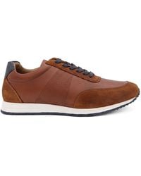Jones Bootmaker - Tan Leather Salvi Wide Fit Leather Trainers - Lyst