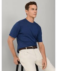 Hackett - Cotton-Linen Knitted Short Sleeve T-Shirt - Lyst