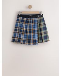 Next - Spliced Check Mini Skirt - Lyst