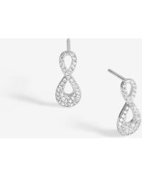 Simply Silver - 925 Cubic Zirconia Infinity Stud Earrings - Lyst