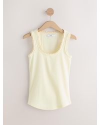 Next - Butter Premium Ribbed Scoop Tank Vest Sleeveless Top - Lyst