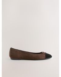 Next - Standard/Wide Fit Round Toe Ballerina Shoes - Lyst