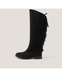 Monsoon - Flo Fringe Suede Knee High Boots - Lyst
