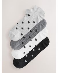 Next - Textured Heart Pattern Trainer Socks 4 Pack - Lyst