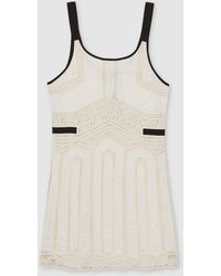 Reiss - Cotton Crochet Mini Dress - Lyst