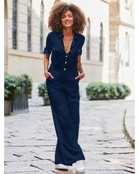 Sosandar - Button Front Jumpsuit - Lyst