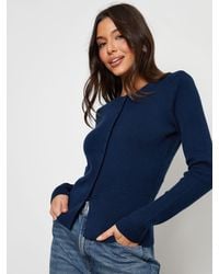 Threadbare - Crew Neck Structured Knitted Cardigan - Lyst