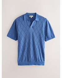 Next - N. Premium Linen Rich Knit Trophy Polo Shirt - Lyst