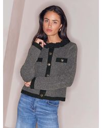 Lipsy - Broderie Collar Knitted Cardigan - Lyst