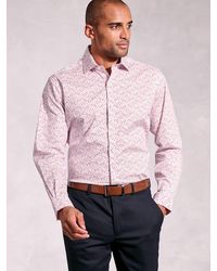 Brook Taverner - Floral Print Stretch Cotton Shirt - Lyst