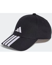 adidas - 3 Stripe 100% Cotton Baseball Cap - Lyst